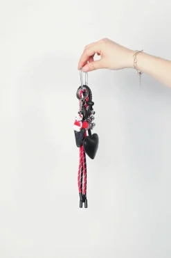 Shouia Bag Charm - Black Heart - Noir