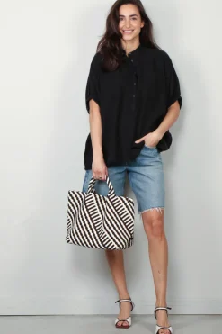 SoSue Blouse - Cowboy button linen - Black