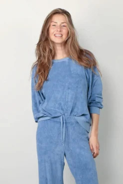 Suzie Kondi Sweater - Samos Oversize Sweatshirt Terry - French Blue