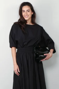 Suzie Kondi Top - Saria Solid Cotton Poplin - Black