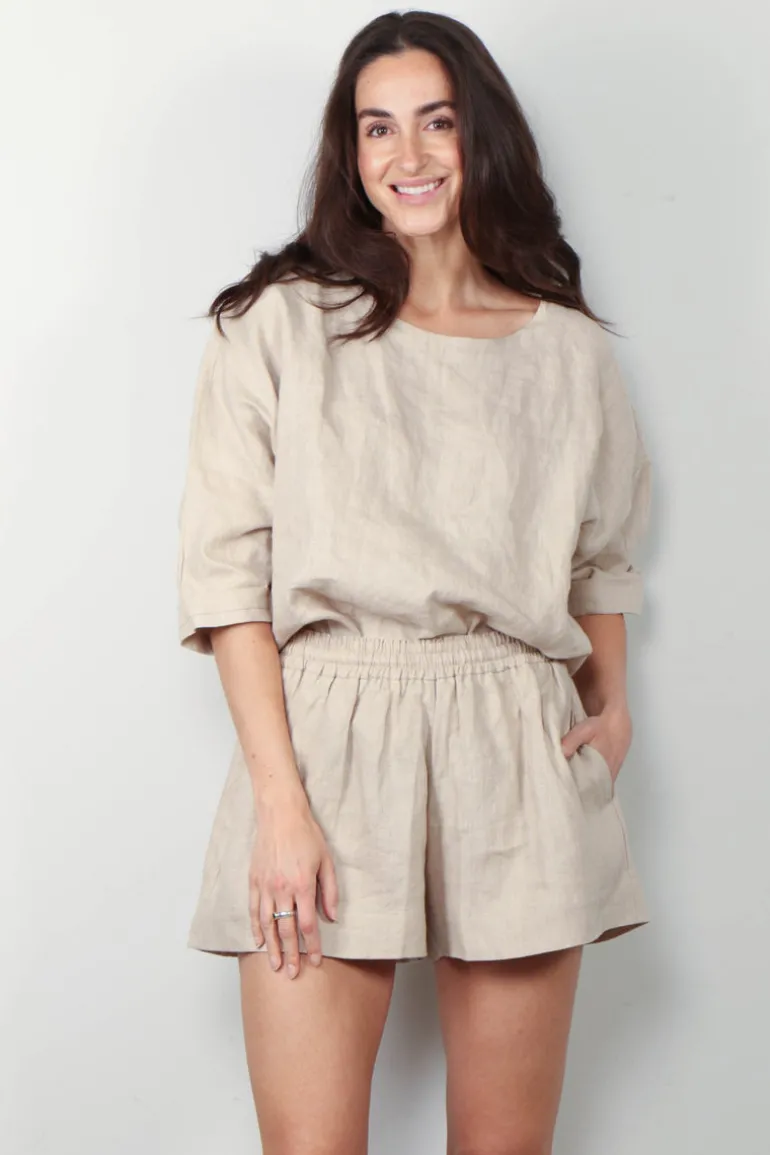 Suzie Kondi Top - Saria Linen - Natural