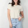 Suzie Kondi T-Shirt - Carpi Crew Neck Tee Heather Terry - Oatmeal