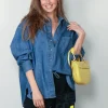 Suzie Kondi Blouse - Kappa Button-up Shirt Denim - Aegean