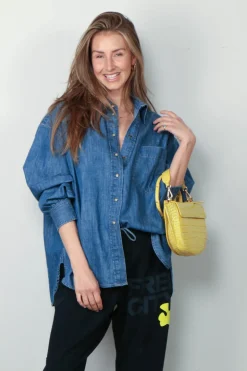 Suzie Kondi Blouse - Kappa Button-up Shirt Denim - Aegean
