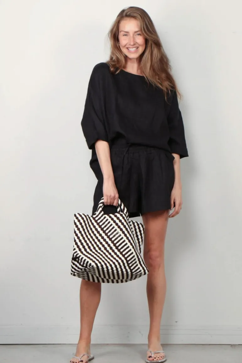 Suzie Kondi Top - Saria Linen - Black