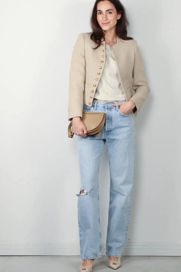 Suzie Kondi T-Shirt - Carpi Crew Neck Tee Heather Terry - Oatmeal