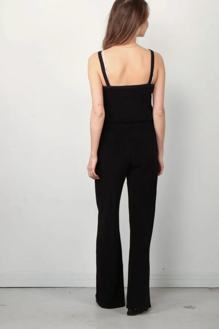 Suzie Kondi Jumpsuit - Elma Tank Flare Leg Terry - Black
