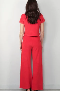 Suzie Kondi T-Shirt - Carpi Crew Neck Tee Terry - Cherry