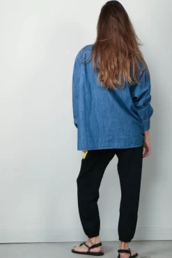 Suzie Kondi Blouse - Kappa Button-up Shirt Denim - Aegean