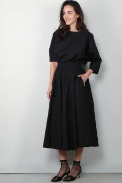 Suzie Kondi Top - Saria Solid Cotton Poplin - Black