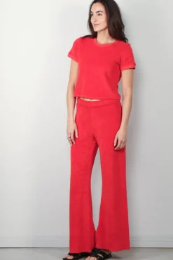 Suzie Kondi T-Shirt - Carpi Crew Neck Tee Terry - Cherry