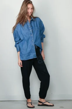 Suzie Kondi Blouse - Kappa Button-up Shirt Denim - Aegean