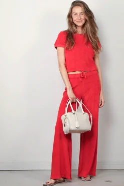 Suzie Kondi T-Shirt - Carpi Crew Neck Tee Terry - Cherry