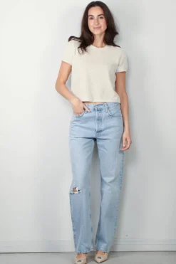 Suzie Kondi T-Shirt - Carpi Crew Neck Tee Heather Terry - Oatmeal