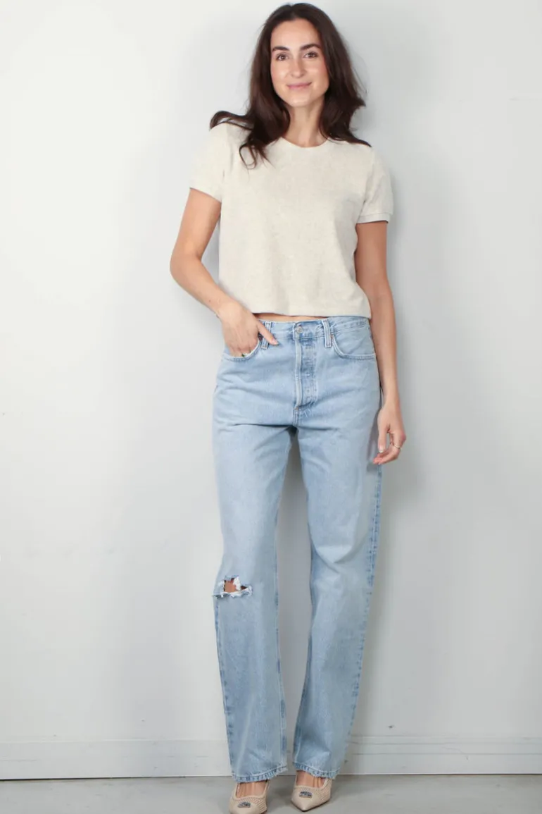 Suzie Kondi T-Shirt - Carpi Crew Neck Tee Heather Terry - Oatmeal