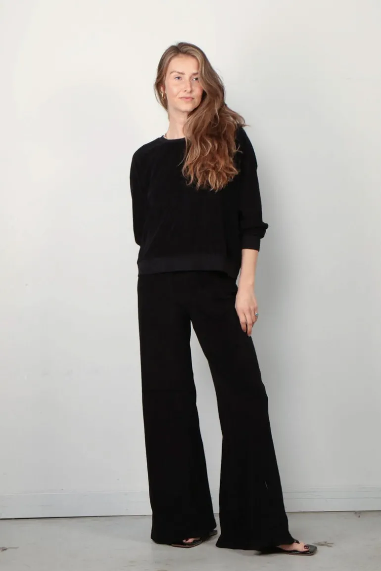 Suzie Kondi Sweater - Samos Oversize Sweatshirt Terry - Black
