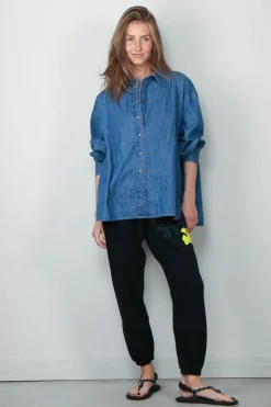 Suzie Kondi Blouse - Kappa Button-up Shirt Denim - Aegean