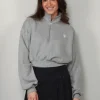 Éterne Sweater - Cropped Half Zip Sweatshirt - Heather grey