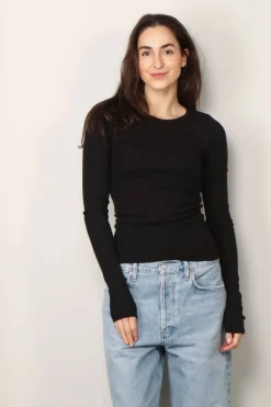 Éterne longsleeve - LONG SLEEVE FITTED TOP - black