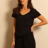 Éterne T-shirt - V Neck T - Black