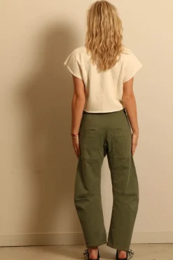 Éterne top - TERRY RAGLAN CUTOFF TOP - cream