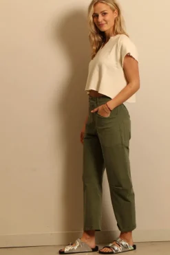Éterne top - TERRY RAGLAN CUTOFF TOP - cream