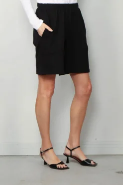 Éterne Short - Terry boyfriend short - Black