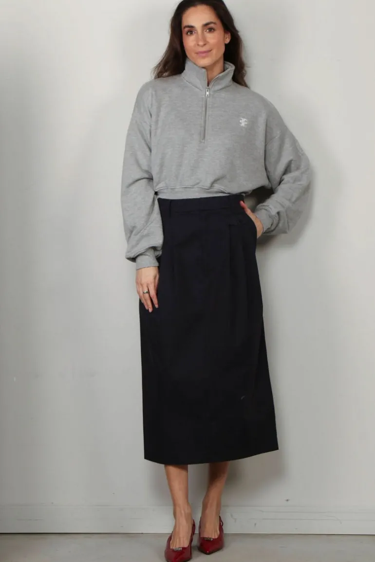 Éterne Sweater - Cropped Half Zip Sweatshirt - Heather grey