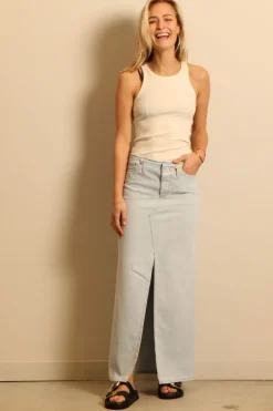 Éterne top - HIGH NECK FITTED TANK - cream