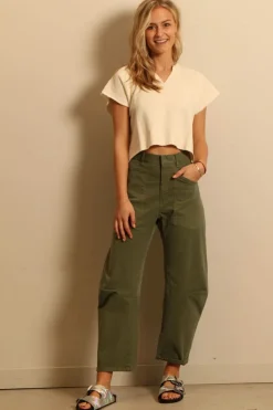 Éterne top - TERRY RAGLAN CUTOFF TOP - cream