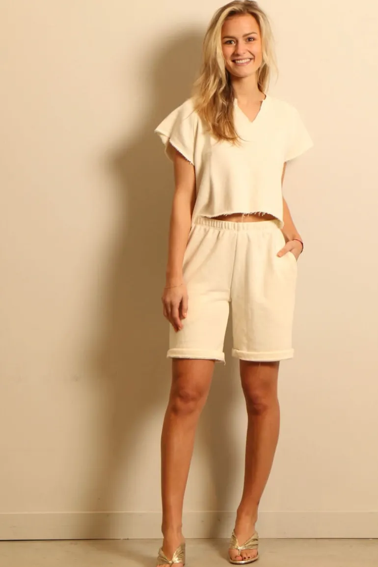 Éterne short - TERRY BOYFRIEND SHORT - cream