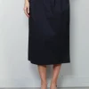 Tibi Broek - Bio Twill Triple Pleat Skirt - Dark Navy
