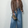 Tibi Broek - Spring Denim Triple Pleat Pant - Classic Blue