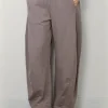 Tibi Broek - Light Weight Sweatshirting Winslow Pant - Dark Stone