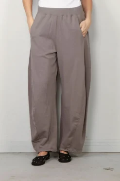 Tibi Broek - Light Weight Sweatshirting Winslow Pant - Dark Stone