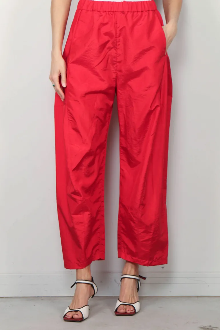 Tibi Broek - Crispy Nylon Winslow Pant - Red