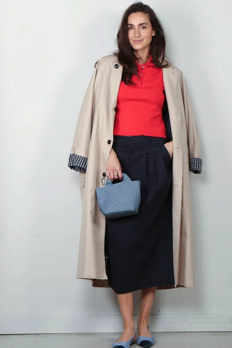 Tibi Broek - Bio Twill Triple Pleat Skirt - Dark Navy