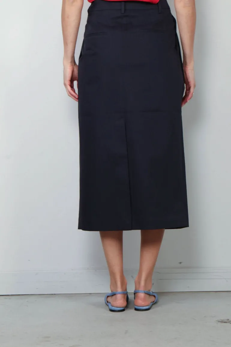 Tibi Broek - Bio Twill Triple Pleat Skirt - Dark Navy