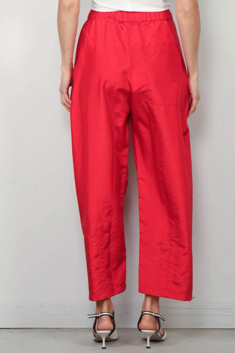 Tibi Broek - Crispy Nylon Winslow Pant - Red