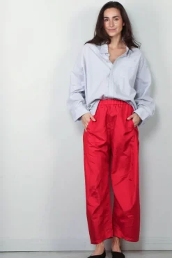 Tibi Broek - Crispy Nylon Winslow Pant - Red