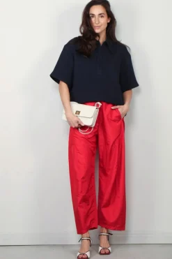 Tibi Broek - Crispy Nylon Winslow Pant - Red
