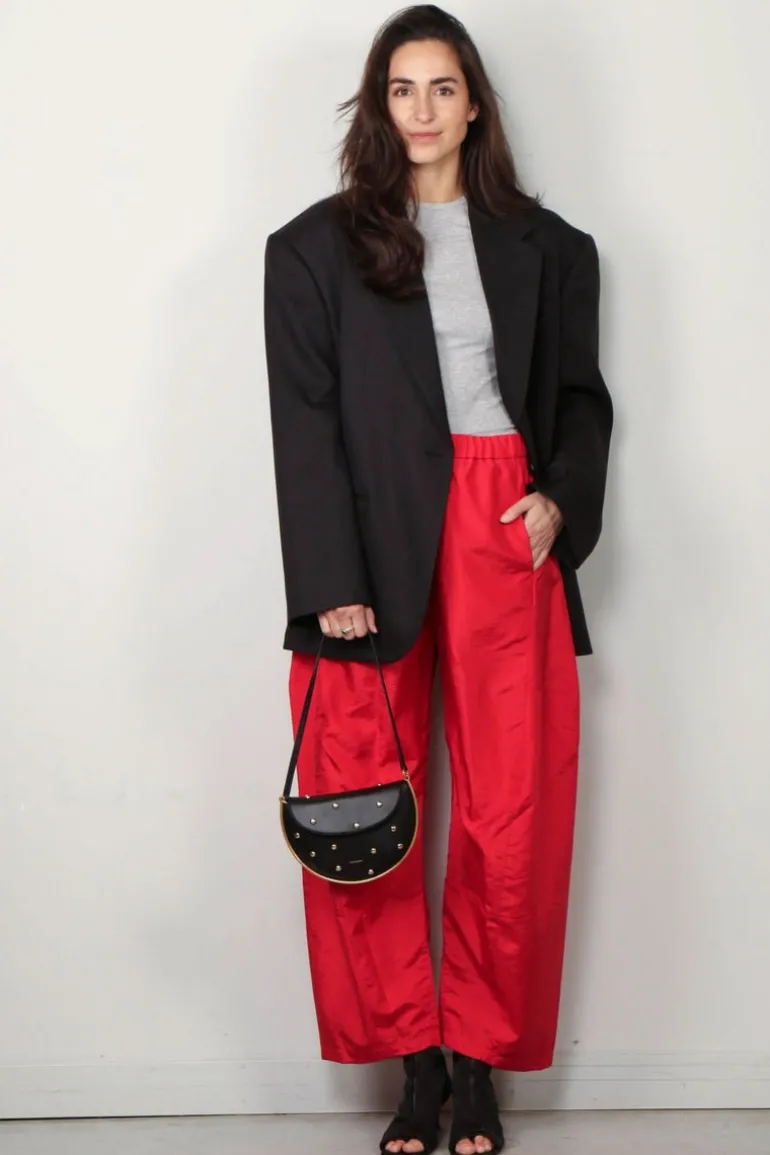 Tibi Broek - Crispy Nylon Winslow Pant - Red