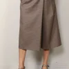 Tibi Culotte - Thomas Menswear Check Wrap Culotte - Tan multi