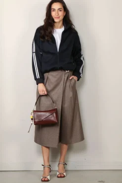 Tibi Culotte - Thomas Menswear Check Wrap Culotte - Tan multi