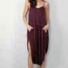 Tibi Jurk - Spring Acetate Strappy Jalouise Dress - Crimson