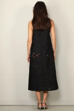 Tibi Jurk - Adelle Fil Coupe Dress - Black