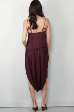 Tibi Jurk - Spring Acetate Strappy Jalouise Dress - Crimson