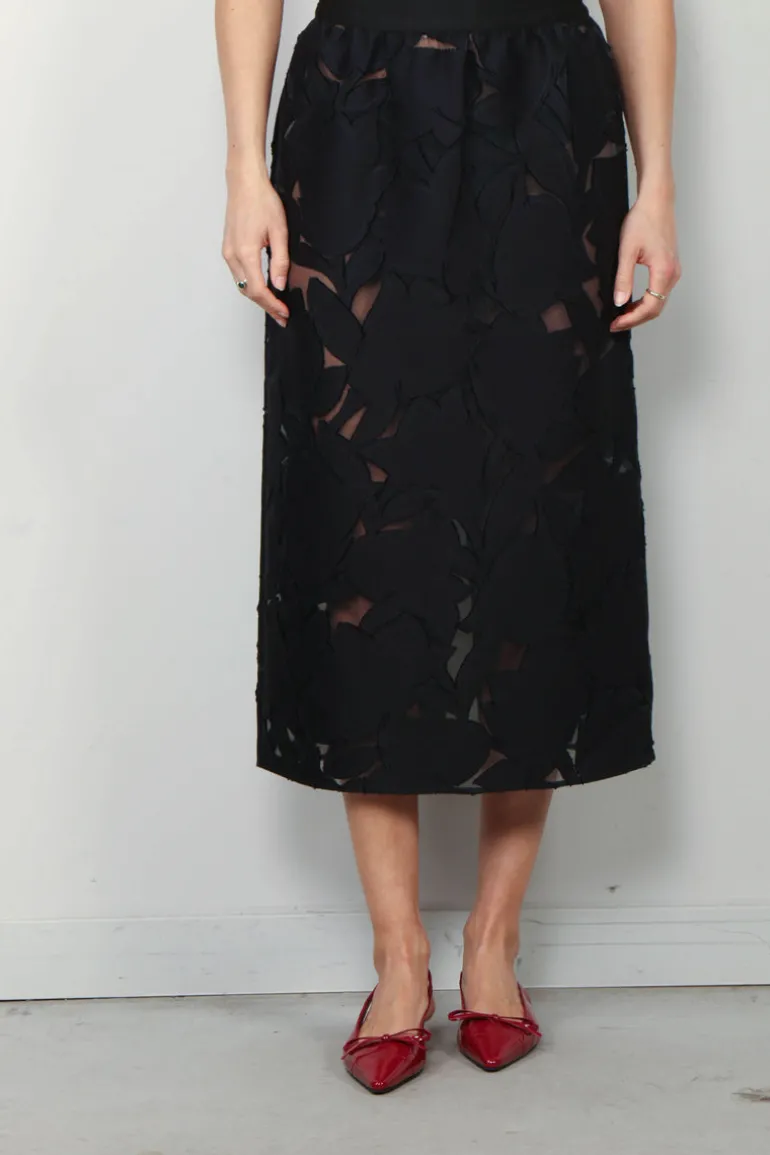 Tibi Rok - Adelle Fil Coupe Pencil Skirt - Black