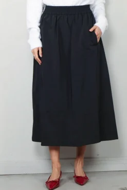Tibi Rok - Nylon Pull On Full Skirt - Black