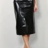 Tibi Rok - Glossed jersey pencil skirt - Black